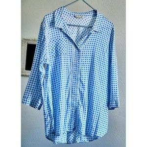 Khakis & Company Plaid Print Blouse Top